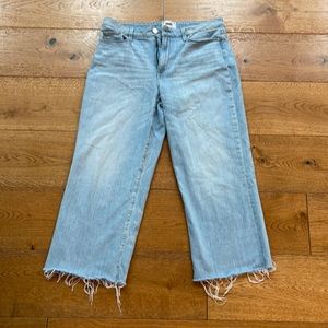 Paige Wide Leg Frayed Crop